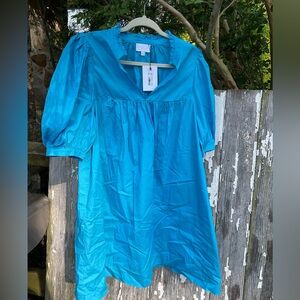 Sugarlips Bright Blue Ruffle Collar  dress